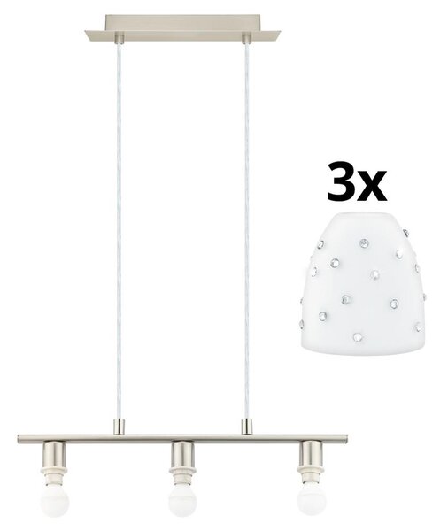 Eglo - LED Lestenec na vrvici MY CHOICE 3xE14/4W/230V krom/bela