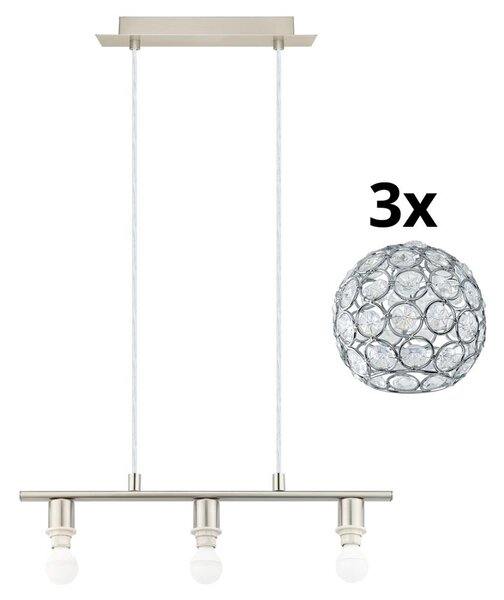 Eglo - LED Lestenec na vrvici MY CHOICE 3xE14/4W/230V krom