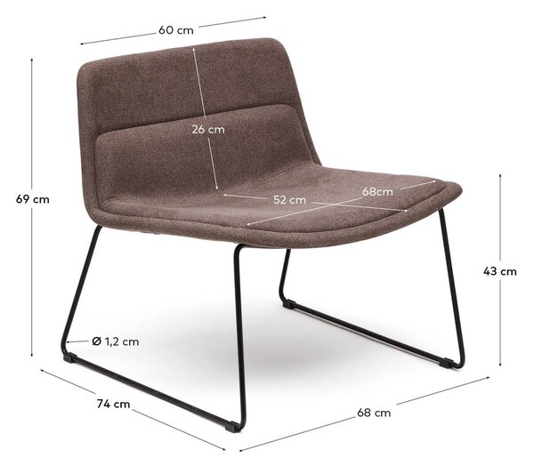 Rjav fotelj Zahara – Kave Home