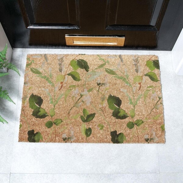Predpražnik iz kokosovih vlaken 40x60 cm Watercolour Leaves – Artsy Doormats