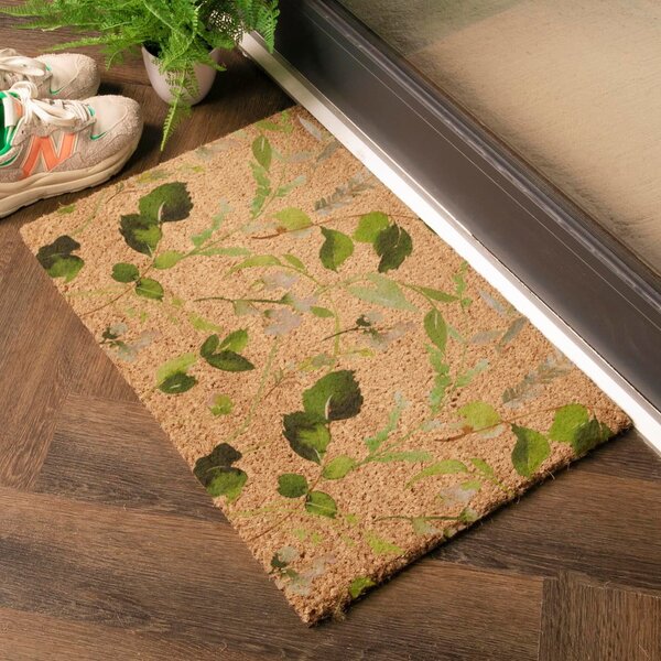 Predpražnik iz kokosovih vlaken 40x60 cm Watercolour Leaves – Artsy Doormats