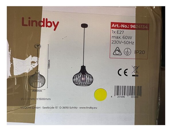 Lindby - Lestenec na vrvici FRANCES 1xE27/60W/230V