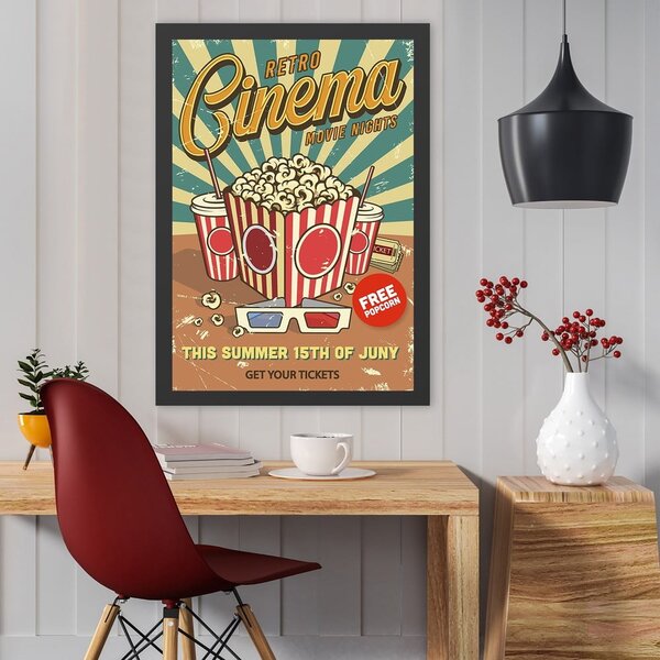 Slika 40x55 cm Retro Cinema – Wallity