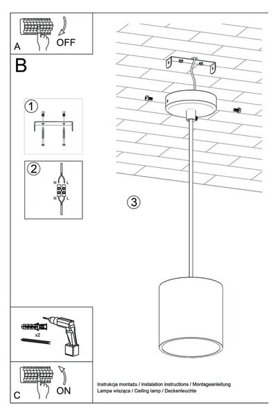 Siva viseča svetilka Nice Lamps Roda