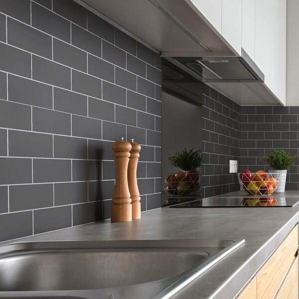 Komplet nalepk za ploščice 30 kosov 20x10 cm Subway Tiles Grey - Ambiance