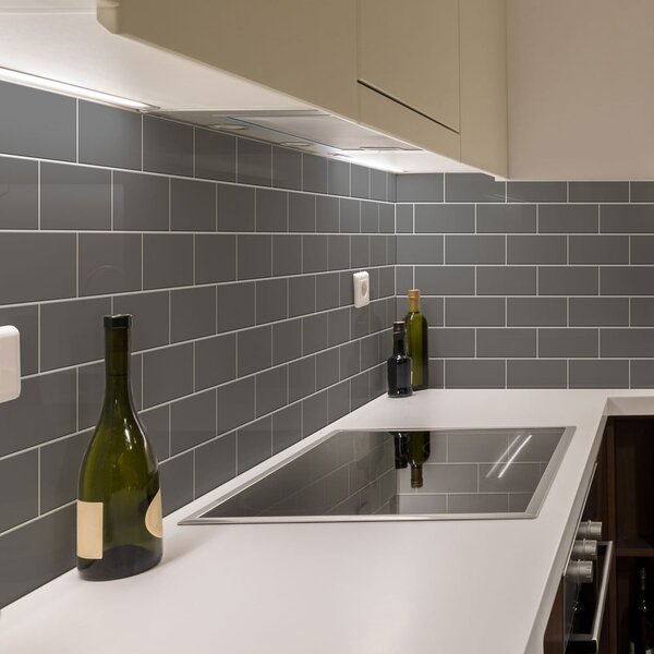 Komplet nalepk za ploščice 30 kosov 20x10 cm Subway Tiles Grey - Ambiance