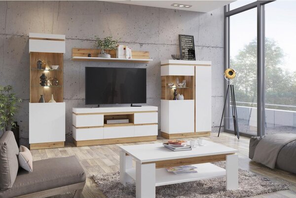 Modern Living Tv-element Calabria, Bela, Barva Hrasta
