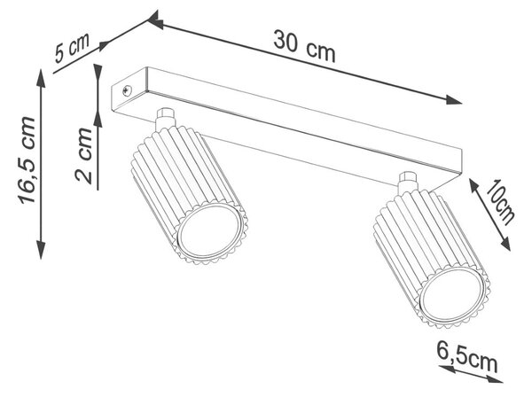 Opečnato oranžno točkovno svetilo 6,5x30 cm Gleam – Sollux