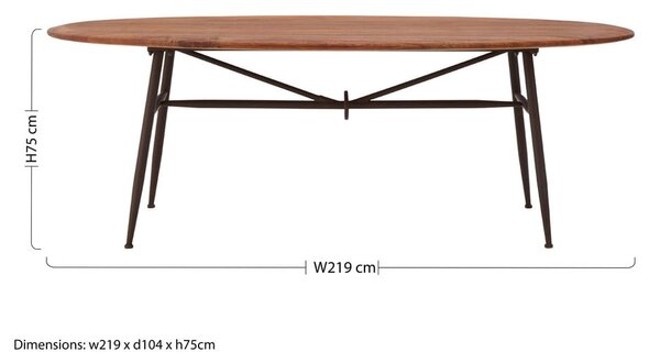 Jedilna miza iz masivnega oreha 104x219 cm New Foundry – Premier Housewares