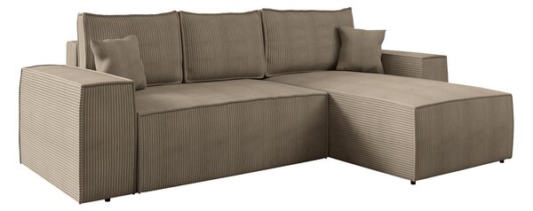 Kotna garnitura Clovis 108, Funkcija spanje, Predal, 279x181x94cm, Noge: Plastika,Bor