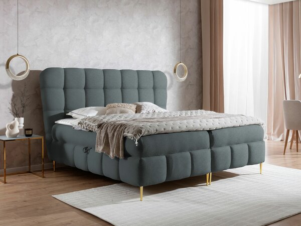 Boxspring postelja Baltimore 195, 120x200, Blago, Posteljno dno, 144x208x122cm, Vzmetnica