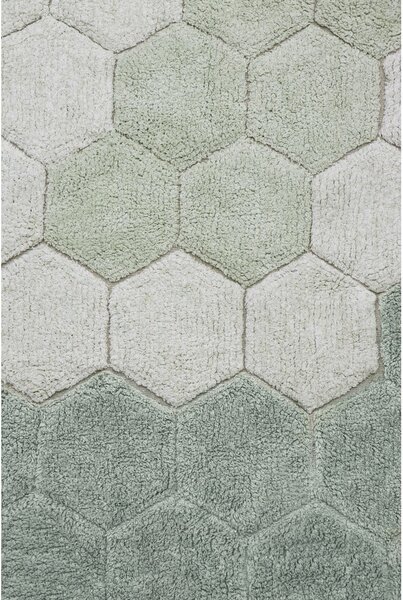 Svetlo zelena pralna ročno tkana bombažna okrogla preproga ø 140 cm Honeycomb Blue Sage – Lorena Canals