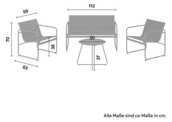 Mömax Vrtni Set Koni, Antracit, 4-Delno
