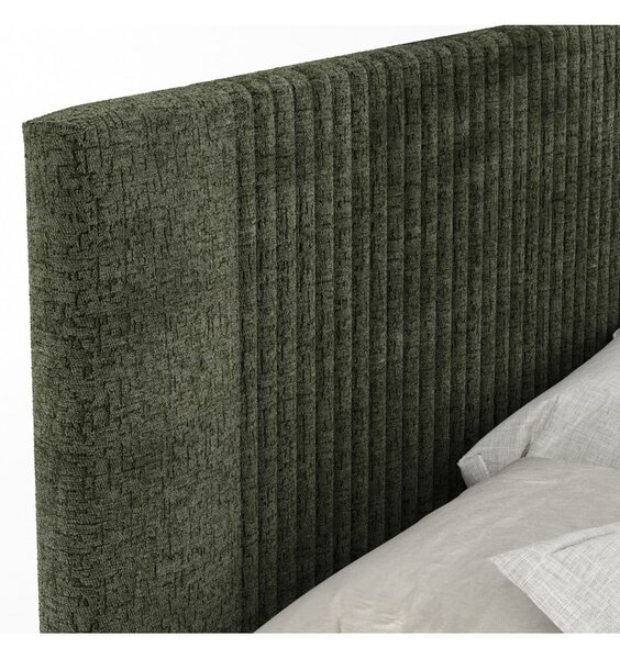 Temno zelena boxspring postelja s prostorom za shranjevanje 180x200 cm Bergamo – Maison de Rêve