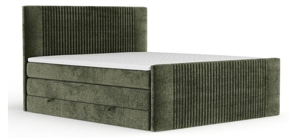 Temno zelena boxspring postelja s prostorom za shranjevanje 180x200 cm Bergamo – Maison de Rêve
