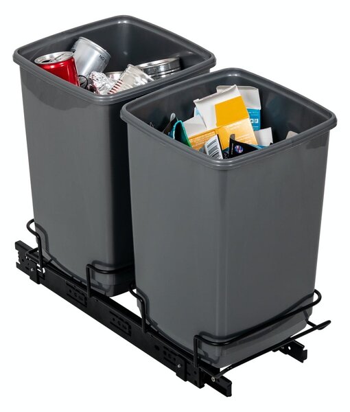 Komplet 2 sivih košev za odpadke Addis In-Cupboard Bin, 10 l