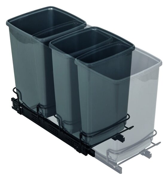 Komplet 2 sivih košev za odpadke Addis In-Cupboard Bin, 10 l