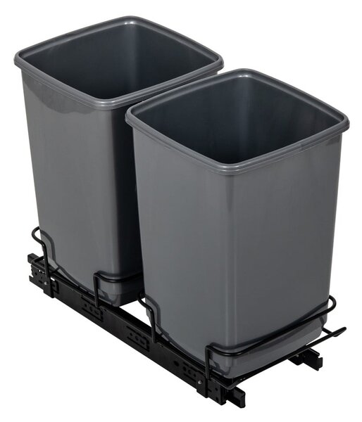 Komplet 2 sivih košev za odpadke Addis In-Cupboard Bin, 10 l