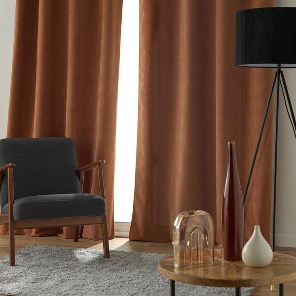Rjava žametna zavesa 140x260 cm Olympe – douceur d'intérieur