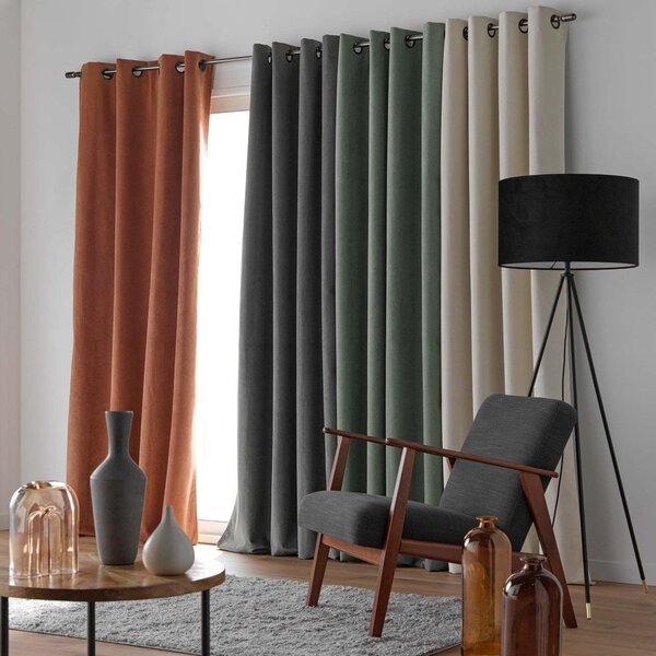 Rjava žametna zavesa 140x260 cm Olympe – douceur d'intérieur