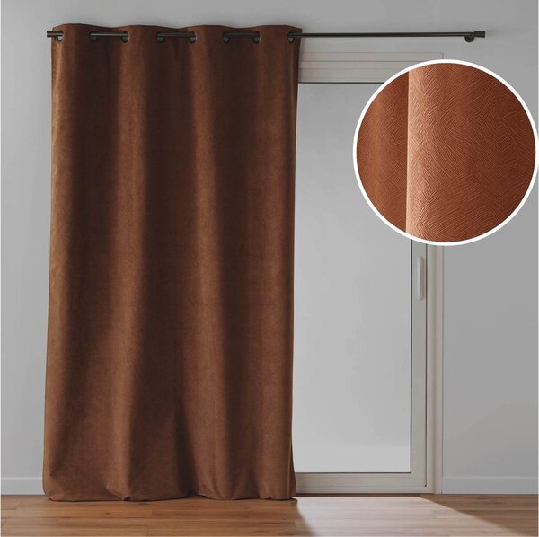Rjava žametna zavesa 140x260 cm Olympe – douceur d'intérieur