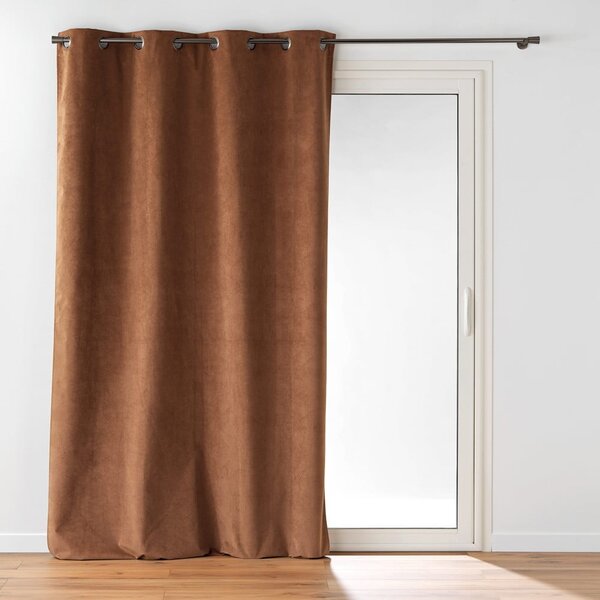 Rjava žametna zavesa 140x260 cm Olympe – douceur d'intérieur