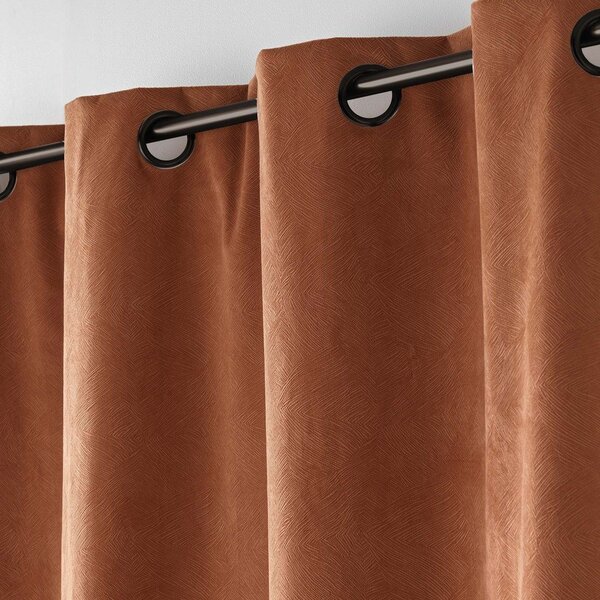 Rjava žametna zavesa 140x260 cm Olympe – douceur d'intérieur