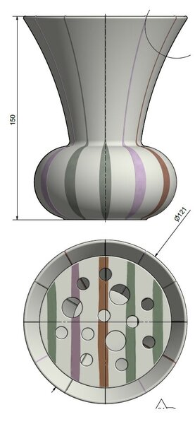 Lončena vaza Kähler Design Signature, višina 15 cm