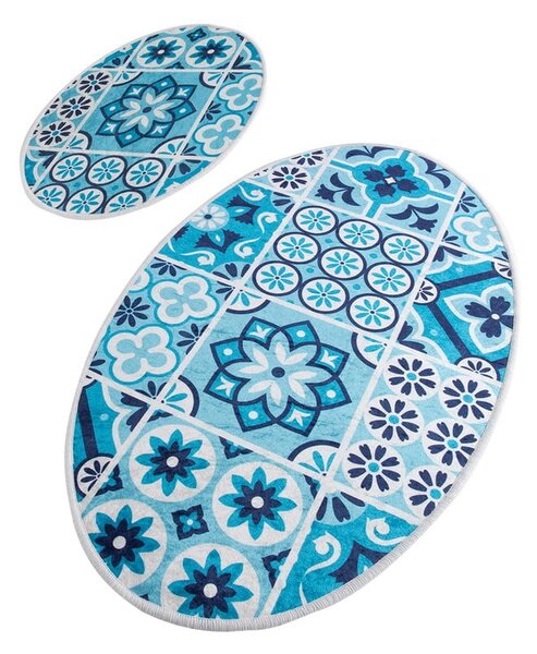 Modre kopalniške preproge v kompletu 2 ks 60x100 cm Ceramic – Foutastic