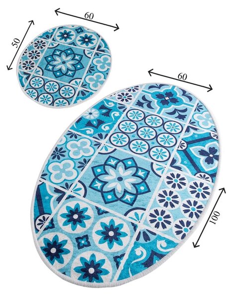 Modre kopalniške preproge v kompletu 2 ks 60x100 cm Ceramic – Foutastic