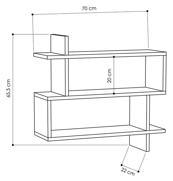 Večnivojska polica v hrastovem dekorju v naravni barvi 70 cm Paralel – Kalune Design
