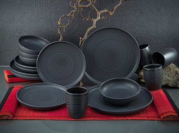 Creatable Kombinirani Servis Lava Stone Black, 16-Delni