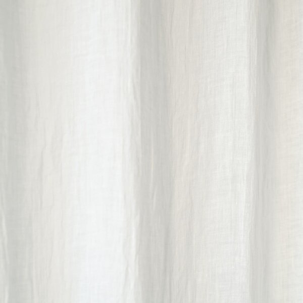 Bela lanena lahka zavesa z zankami Linen Tales Daytime, 250 x 130 cm