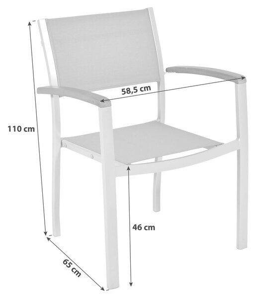 Gardenson Vrtna Garnitura Naxos, 7-Delno, Siva, Aluminij