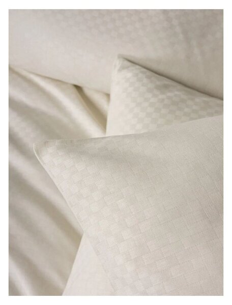 Bež enojna posteljnina iz renforce bombaža 140x200 cm Checkered – Mila Home Luxury