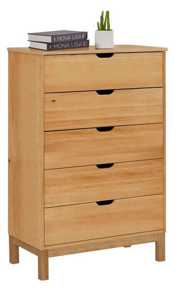 Visoka komoda iz masivnega bora v naravni barvi 113x39 cm Post – Støraa