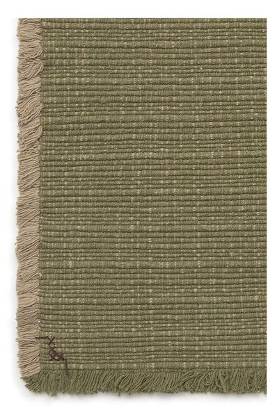 Kaki zelena ročno tkana bombažna preproga 140x200 cm Handloom – Lorena Canals