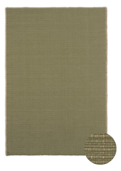 Kaki zelena ročno tkana bombažna preproga 140x200 cm Handloom – Lorena Canals