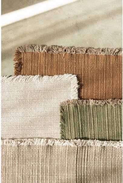 Kaki zelena ročno tkana bombažna preproga 140x200 cm Handloom – Lorena Canals