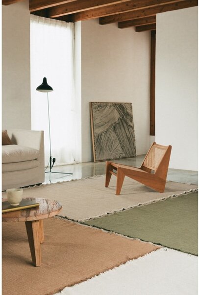 Kaki zelena ročno tkana bombažna preproga 140x200 cm Handloom – Lorena Canals