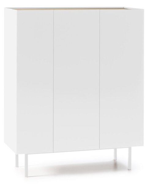 Bela visoka komoda v hrastovem dekorju 95x120 cm Arista – Teulat