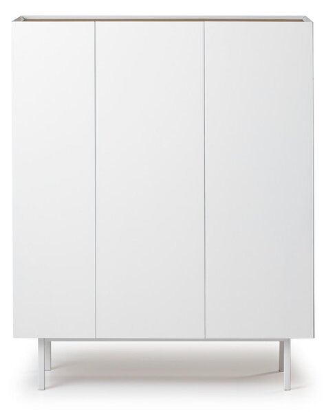 Bela visoka komoda v hrastovem dekorju 95x120 cm Arista – Teulat