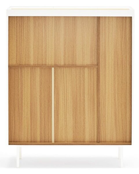 Bela visoka komoda v hrastovem dekorju 95x120 cm Arista – Teulat