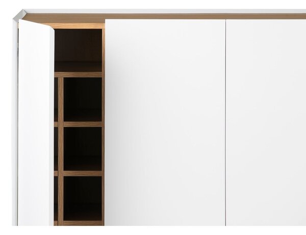 Bela visoka komoda v hrastovem dekorju 95x120 cm Arista – Teulat