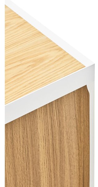 Bela visoka komoda v hrastovem dekorju 95x120 cm Arista – Teulat