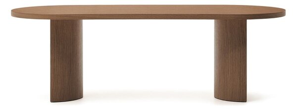 Okrogla jedilna miza z mizno ploščo v orehovem dekorju 100x240 cm Nealy – Kave Home
