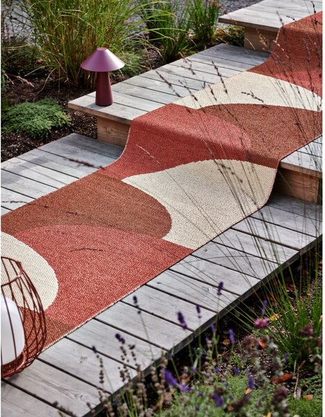 Opečnato oranžen zunanji in notranji tekač 70x180 cm Hill Brick Rust – Pappelina