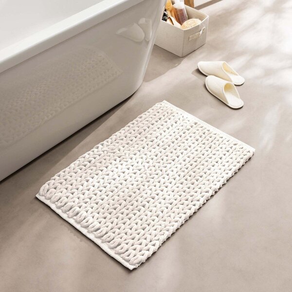 Kremno bela kopalniška preproga 50x80 cm Ariel – douceur d'intérieur