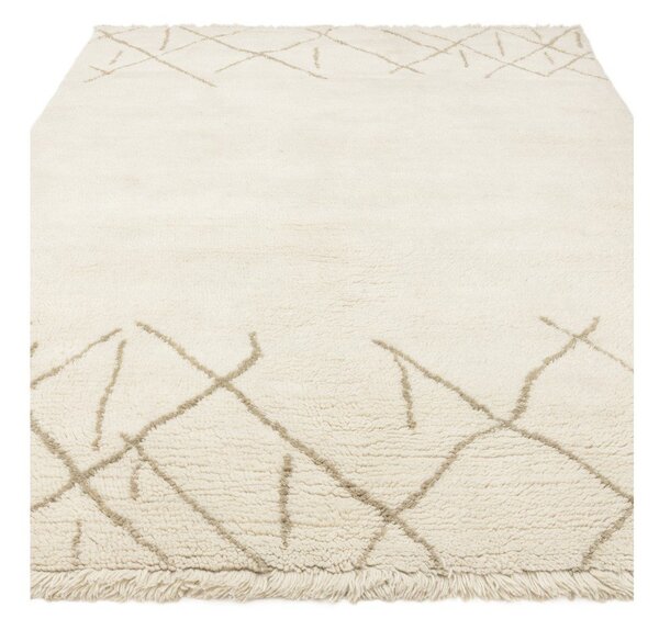 Kremno bela pralna ročno tkana volnena preproga 200x290 cm Azera Crosshatch – Asiatic Carpets