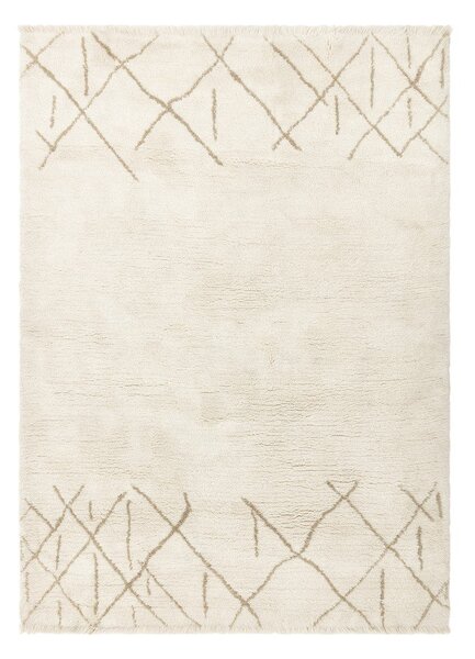Kremno bela pralna ročno tkana volnena preproga 200x290 cm Azera Crosshatch – Asiatic Carpets